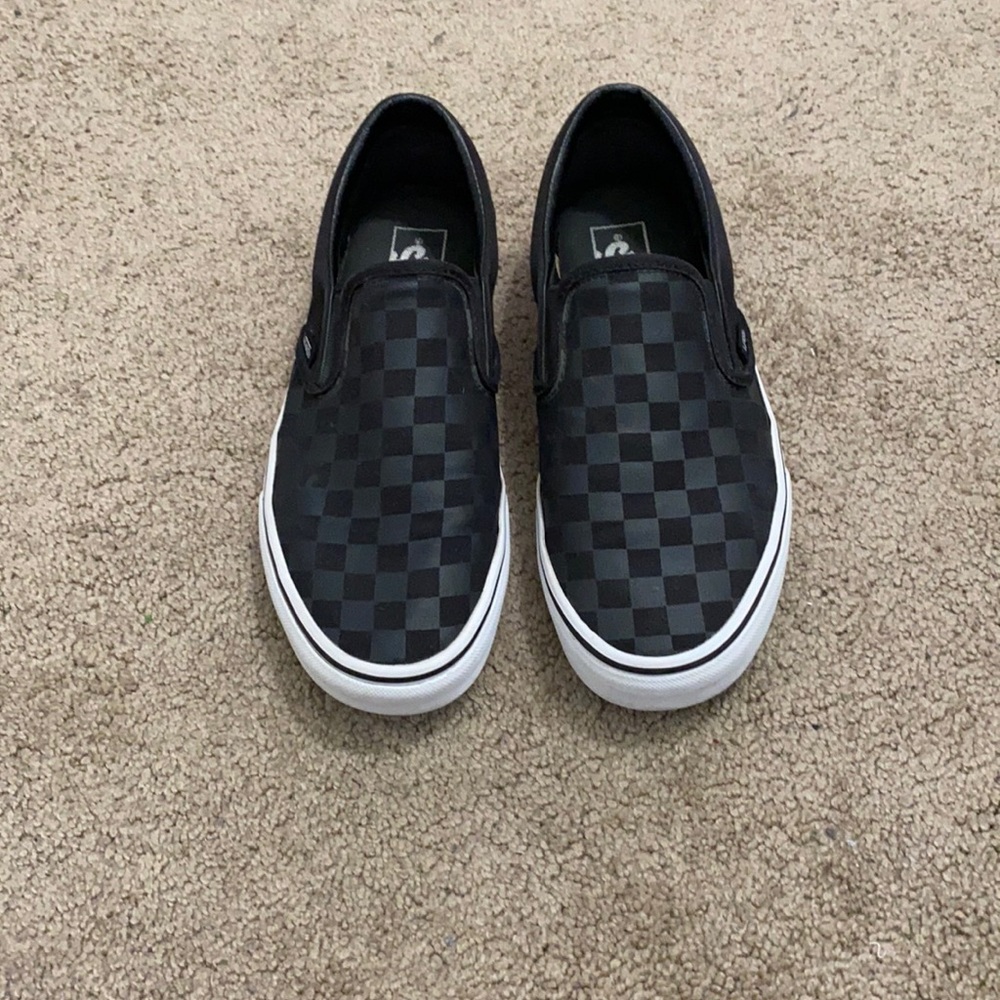 Slip on vans black/black checkered women’s US 10